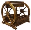 3-Tier Wooden Wagon Wheel Garden Planter