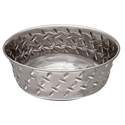 2-Quart Diamond Plated Dog Bowl
