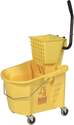 35-Quart Yellow Plastic Splash Guard Side Press Wringer With Draining Bucket 