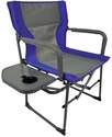 Gray And Blue Directors Folding Outdoor Lounge Chair 