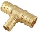 3/4 x 3/4 x 1/2-Inch Brass Crimp Tube Tee