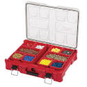 Red Plastic 10-Compartment Tool Organizer