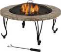 34-Inch Round Fire Pit With Slate Top
