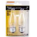 40-Watt Clear B10 Incandescent Light Bulbs, 2-Pack