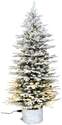 5-Foot Flocked Artificial Christmas Tree With Birch Base