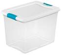 25-Quart, Clear/White, Plastic Latching Box, Each