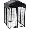 6 x 4 x 4-Foot Black Steel Uptown Dog Kennel With Cover 