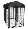 6 x 4 x 8-Foot Black Steel Uptown Dog Kennel With Cover 