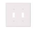 White Thermoset 2-Gang Toggle Wall Plate 