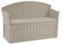 50-Gallon Light Taupe Patio Bench With Storage