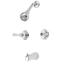 Chrome 2-Handle Tub & Shower Trim Kit - 1-Function Showerhead, 1.75 GPM