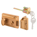 7/8 in. Door Lock - Yale Keyway, Diecast, Brass, 1-Pack