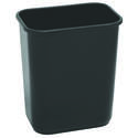 28-1/8-Quart Rectanglue Black Plastic Commerical Waste Basket