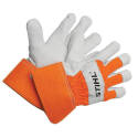 Medium Orange/White Leather Heaty-Duty Work Glove