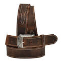 1-1/2 Inch Bay Apache With Overlay Leather Belt, Size 40