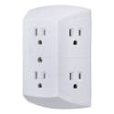 15-Amp 6-Outlet White Outlet Adapter
