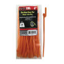 6-Inch Orange Light Duty Tear Away Cable Tie, 100-Pack