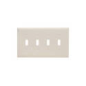 4-Gang Light Almond Nylon TradeMaster  Jumbo Toggle Switch Wallplate  