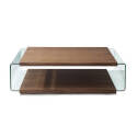 Cisternino Glass & Wood Walnut Coffee Table 