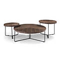 NATUZZI Novello T152002 End Table, 24 in OAD, 20 in OAH, Canaletto Walnut Tabletop