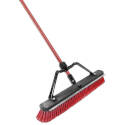 64-Inch Red Bristle Multi-Surface Squeegee Push Broom