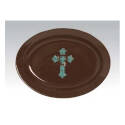 Chocolate Brown & Turquoise Ceramic Decorative Platter