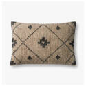 13-Inch X 21-Inch Beige & Black Poly Pillow 