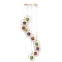 Copper Round Ring With Multi-Color Marbles Mobile Chime      