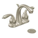 2-Faucet Handle 3-Faucet Hole Brushed Nickel Metal Bayhill Bathroom Faucet  
