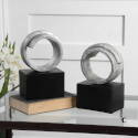 Black Metallic Silver Resin Twist Bookends