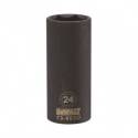 1/2-Inch Drive, 6-Point, 24-mm, CR-440 Steel, Black Oxide Finish, Deep Impact Socket