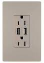 Nickel Radiant 15 Decorator Wall Outlet With USB