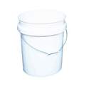 5-Gallon White Plastic Pail With Metal Handle