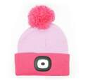 Kid's Pink Night Owl Rechargeable LED Knit Pom Hat