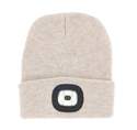 Women's Oatmeal Rechargeable LED Knit Beanie