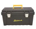 19-Inch Black Plastic Tool Box With Metal Latches 