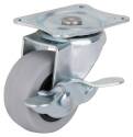 2-Inch Gray Swivel Caster With Brake