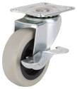 3-Inch Gray Swivel Caster With Brake