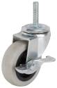 3-Inch Gray Swivel Caster With Brake