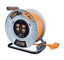 75-Foot Large Metal Open Extension Cord Reel With 4 Sockets
