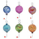Assorted Swirl Glass Artisan Round Bird Feeder