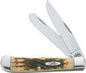 3.27-Inch Blade Amber Trapper Pocket Knife