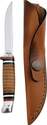 3.13-Inch Blade Brown Utility Knife with Leather Sheath