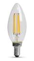 Filament 75-Watt Equivalent B10 E12-Candelabra Soft White Dimmable LED Light Bulb, 2-Pack