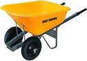6-Cubic Foot Volume, Yellow Wheelbarrow With Dual Wheels