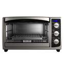6-Slice Stainless Steel & Black Toaster Oven