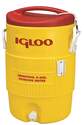 5-Gallon Yellow Beverage Cooler, With Red Lid