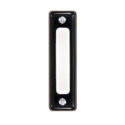 Black Plastic, Wired Unlighted Push Button Doorbell With White Center Bar