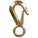 3/4" x 4-1/16" Brass Round Rixed Eye End Snap Hook