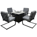 Venice Spring Firepit Patio Set, Gray